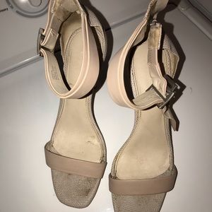 Calvin Klein tan high heels